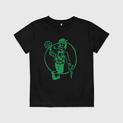 Футболка хлопковая детская Celtics man, цвет: черный