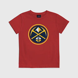 Футболка хлопковая детская Denver Nuggets logo, цвет: красный