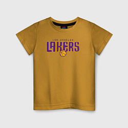 Футболка хлопковая детская Team Lakers, цвет: горчичный