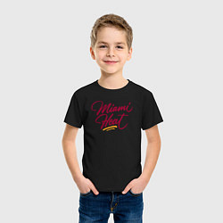 Футболка хлопковая детская Miami Heat fan, цвет: черный — фото 2