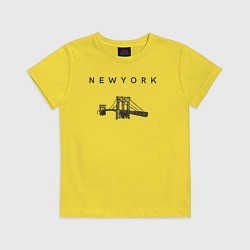 Футболка хлопковая детская Бруклинский мост, цвет: желтый