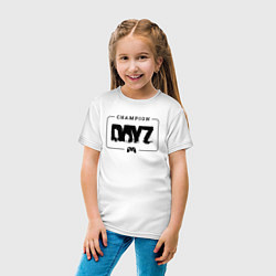 Футболка хлопковая детская DayZ gaming champion: рамка с лого и джойстиком, цвет: белый — фото 2