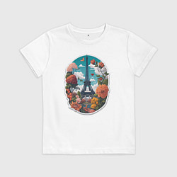 Детская футболка Эйфелева башня в цветах
