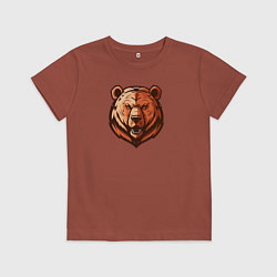 Футболка хлопковая детская Медвежий нрав, цвет: кирпичный