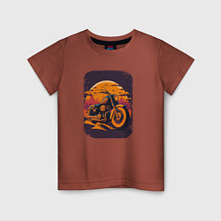 Футболка хлопковая детская Vintage Harley Tribute, цвет: кирпичный