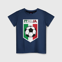 Футболка хлопковая детская Футбол Италии, цвет: тёмно-синий