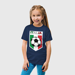 Футболка хлопковая детская Футбол Италии, цвет: тёмно-синий — фото 2