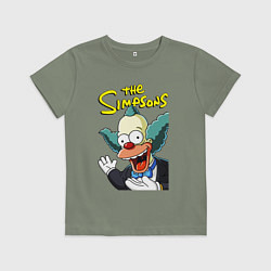 Футболка хлопковая детская Krusty the clown, цвет: авокадо