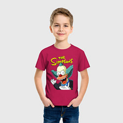Футболка хлопковая детская Krusty the clown, цвет: маджента — фото 2
