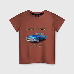 Футболка хлопковая детская Классический автомобиль Classic american car Buick, цвет: кирпичный
