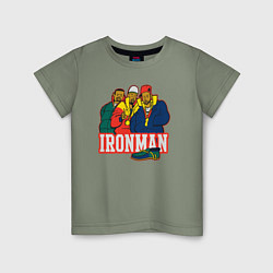 Футболка хлопковая детская Ironman, цвет: авокадо