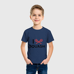 Футболка хлопковая детская I Love Squash, цвет: тёмно-синий — фото 2