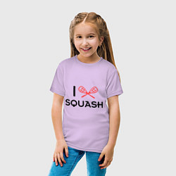 Футболка хлопковая детская I Love Squash, цвет: лаванда — фото 2