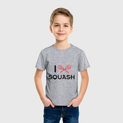 Футболка хлопковая детская I Love Squash, цвет: меланж — фото 2