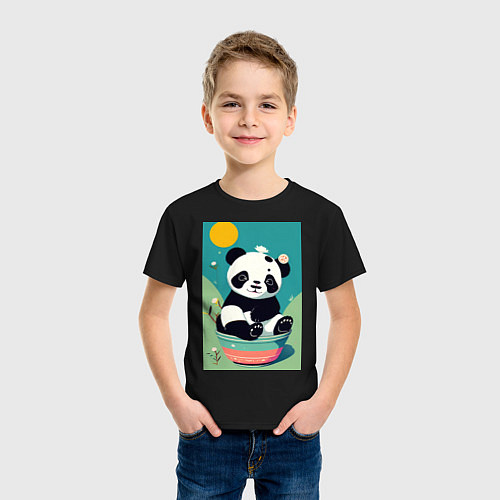 Детская футболка Панда Мэй / Черный – фото 3