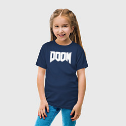 Футболка хлопковая детская Doom nightmare mode, цвет: тёмно-синий — фото 2