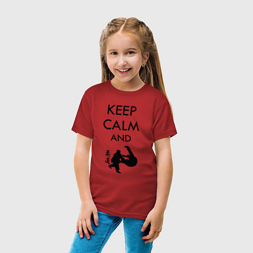 Детская футболка Keep calm and judo / Красный – фото 4