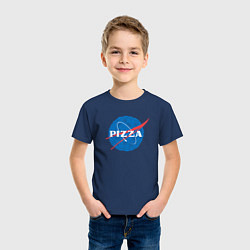 Футболка хлопковая детская Pizza, цвет: тёмно-синий — фото 2