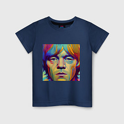 Футболка хлопковая детская Brian Jones Digital Portret, цвет: тёмно-синий