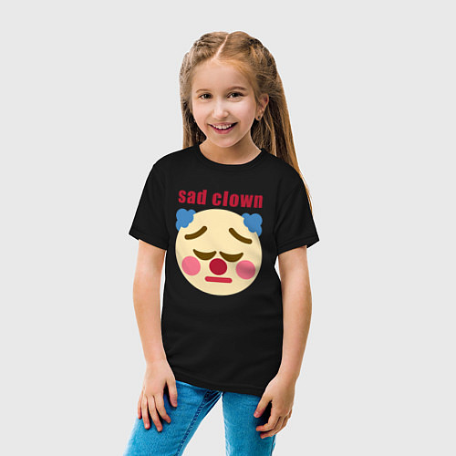 Детская футболка Sad clown / Черный – фото 4