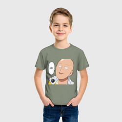 Футболка хлопковая детская Saitama - Okey, цвет: авокадо — фото 2