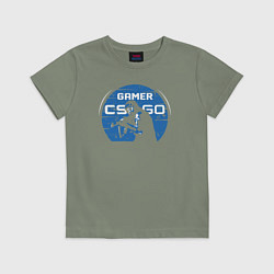 Футболка хлопковая детская Counter strike game, цвет: авокадо