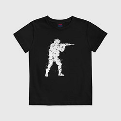 Футболка хлопковая детская Soldier counter strike, цвет: черный