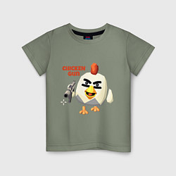 Футболка хлопковая детская Chicken Gun злой, цвет: авокадо