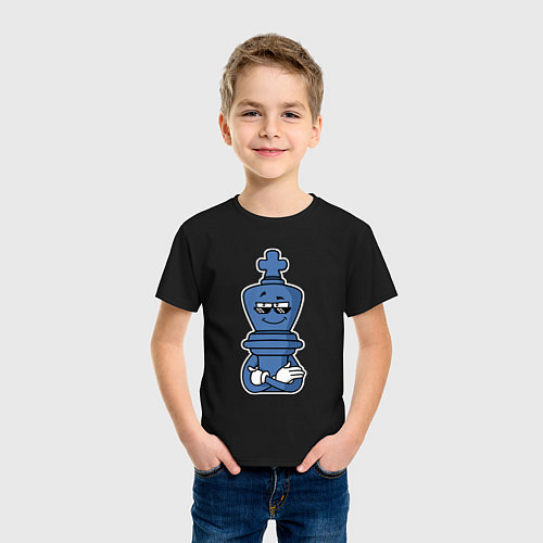 Детская футболка Шахматный король InChess / Черный – фото 3