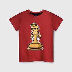 Футболка хлопковая детская Шахматная пешка InChess, цвет: красный