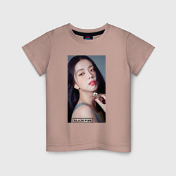 Футболка хлопковая детская Kim Jisoo, цвет: пыльно-розовый
