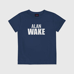 Футболка хлопковая детская Alan Wake logo, цвет: тёмно-синий