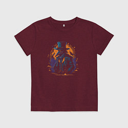 Футболка хлопковая детская The cybernetic doctor, цвет: меланж-бордовый