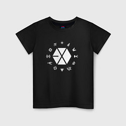 Футболка хлопковая детская Logo EXO, цвет: черный