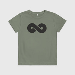 Футболка хлопковая детская Number 008 - бесконечность, цвет: авокадо