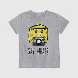 Футболка хлопковая детская Cheese photographer, цвет: меланж