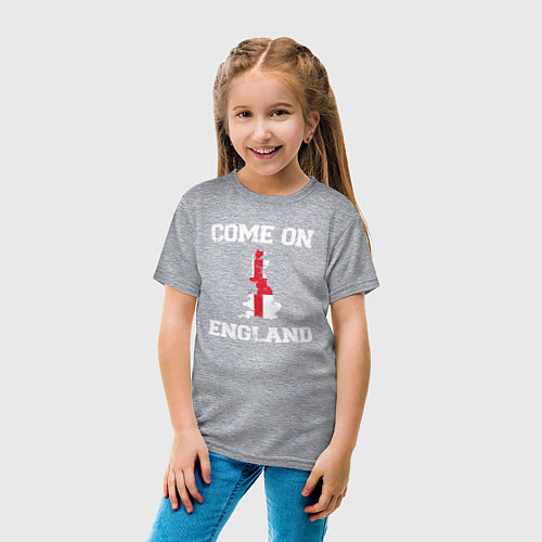 Детская футболка Come on England / Меланж – фото 4