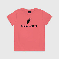 Футболка хлопковая детская Коты MinimalistCat, цвет: коралловый