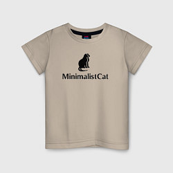 Футболка хлопковая детская Коты MinimalistCat, цвет: миндальный
