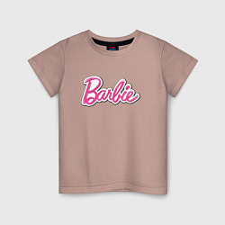 Футболка хлопковая детская Barbie title, цвет: пыльно-розовый