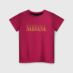 Футболка хлопковая детская Nirvana logo, цвет: маджента