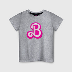 Футболка хлопковая детская Б - значит Барби, цвет: меланж