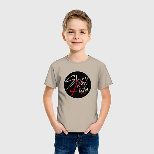 Детская футболка Stray Kids logo / Миндальный – фото 3