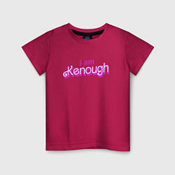 Футболка хлопковая детская I am kenough barbie, цвет: маджента