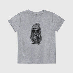 Футболка хлопковая детская Сова на стиле, цвет: меланж