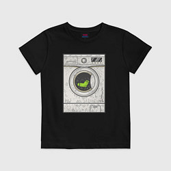 Футболка хлопковая детская Стиральная машина, цвет: черный