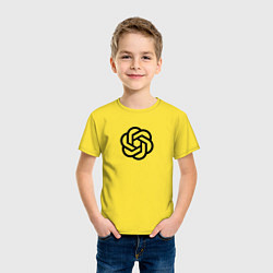 Футболка хлопковая детская Логотип ChatGPT, цвет: желтый — фото 2