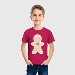 Футболка хлопковая детская Весёлый пряничек, цвет: маджента — фото 2