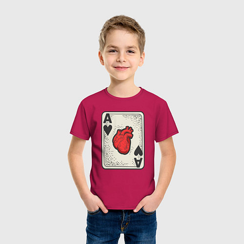 Детская футболка Туз сердца / Маджента – фото 3