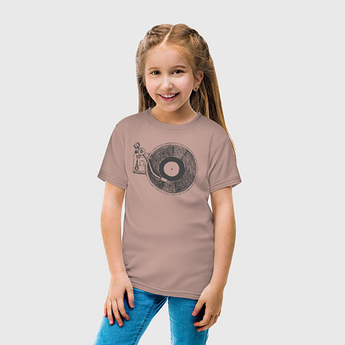 Детская футболка Vinyl style / Пыльно-розовый – фото 4